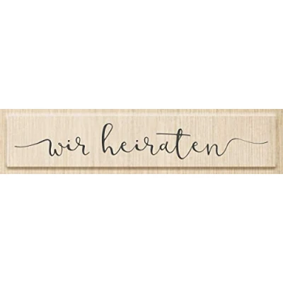 Abbildung von Heyda Stempel Wir heiraten, 11,6 cm x 3,1