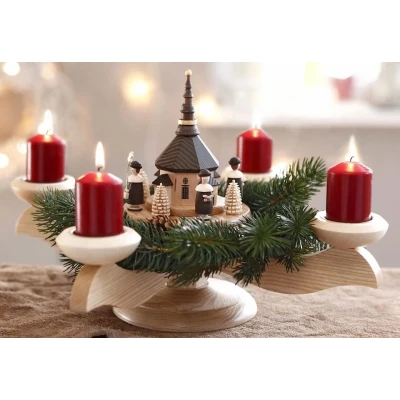 Abbildung von Albin Preissler Adventsleuchter &quot;Weihnachtsdeko&quot;, mit Seiffener Kirche