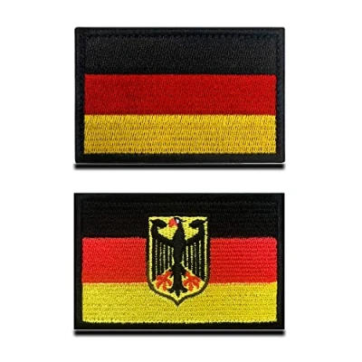 Abbildung von 2 Stücke Deutschland Adler Patch Deutsche Militär Flagge Aufnäher mit Verschluss Deutsch Germany Taktisch für Helm T Shirt Jacke Hosen Kap Draussen Reisen Sammeln