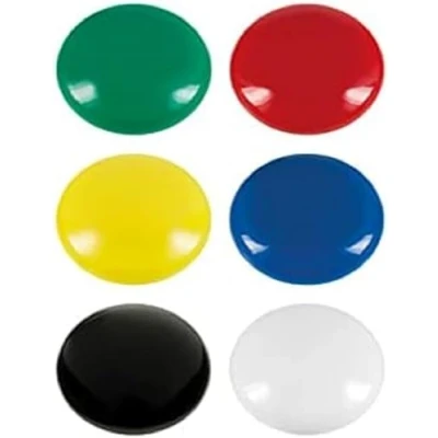 Abbildung von Westcott 6er Pack, 25 mm, rund, je 1x weiß, schwarz, rot, blau, gelb, grün, E 10815 00, Klein