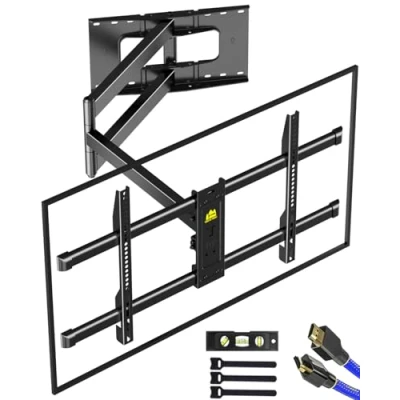 Abbildung von FORGING Mount TV Wandhalterung Schwenkbare Neigbare Halterung für 37 80 Zoll Flach &amp; Curved Fernseher bis zu 50kg, Fernsehhalterung Wall mit 109cm Langem Gelenkarm, Max. VESA 600x400mm