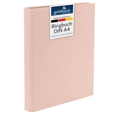 Abbildung von goldbuch 37722 Foto Ringbuch, Bella Vista, Album 26 x 32 cm, Fotobuch Ordner aus Leinen, Fotoordner zum Selbstgestalten und Befüllen, Format DIN A4, ideal für Reise &amp; Urlaub, Rosé