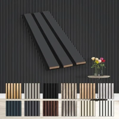 Abbildung von Hexim Wanddekoobjekt Black Lead (Akustikpaneele Musterstück flexible Lamellenwand Holz MDF Wandpaneele Lamellenverkleidung Wandverkleidung Innendekoration schalldämmend (Black AP05 / APH05 Musterstück)