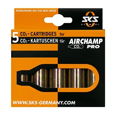 Abbildung von SKS Kartuschen für Airchamp 5 Stück Co2 16g er Set messing