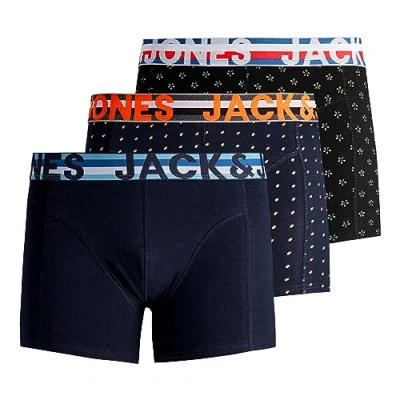 Abbildung von Jack &amp; Jones Jachenrik Trunks 3 PACK Panties, Herren, Größe: XXL, Black/navy blazer