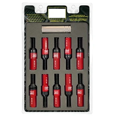 Abbildung von Omp Speed Schraubenset Performance mit Aluminiumschutz M12X1.5 Hex: 17 19 L 28 mm, Aluminium Rot 7075+DIN 12.9, 20+1 pro Box