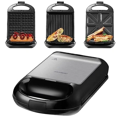 Abbildung von STEINBORG Waffeleisen SB 2120, 1200 W, Antihaftbeschichtung, Cool Touch Griffe