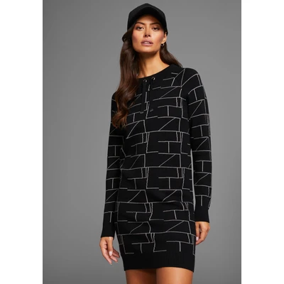 Abbildung von Laura Scott Strickkleid aus kuscheligem Jacquardstrick mit Grafik Motiv NEUE KOLLEKTION