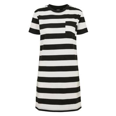 Abbildung von Urban Classics Stripe BOXY Jerseykleid, Damen, Größe: XS, Black white