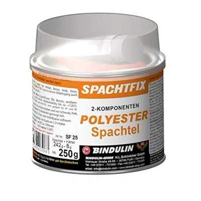 Abbildung von Spachtfix 2 Komponenten Polyester Spachtel 250 g Set inkl. Pinsel zum Auftragen