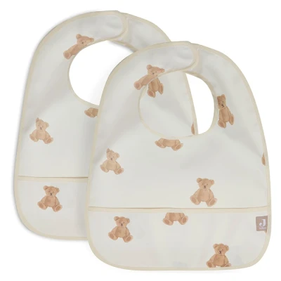Abbildung von Jollein Wasserdichtes Lätzchen 2er Pack, Teddy Bear