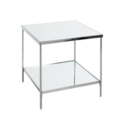 Abbildung von HAKU Möbel Beistelltisch Chrom, Metall, Spiegel 5 mm Maße: B 45 cm x H 46 T cm, Style: Art Deco