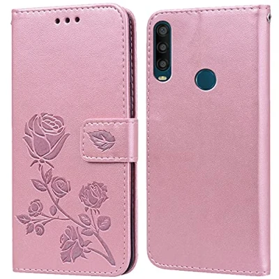 Abbildung von PKQTOP Hülle für Alcatel 1 SE 2020 Handyhülle,Klappbar Tasche Case,Standfunktion,Kartenfach,Silikon Bumper,Stoßfeste Schutzhülle Cover 1SE
