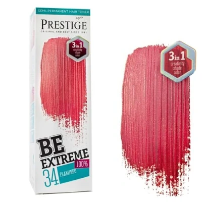 Abbildung von Vip&#039;s Prestige Be Extreme Semipermanenter Haartonisierer 34 Flamingo Reines Pigment Verleiht gefärbten oder grauen Haaren Farbe Temporäres Ergebnis Ammoniakfrei, Parabenfrei, PPD frei