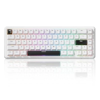 Abbildung von ATTACK SHARK X65 HE Magnet Schalter Rapid Trigger Tastatur, 65% kabelgebundene Gaming Tastatur mit 8000 Hz Abtastrate, 0,01mm RT Präzision, PBT Tasten, QMK Treiber, RGB (Weiß)