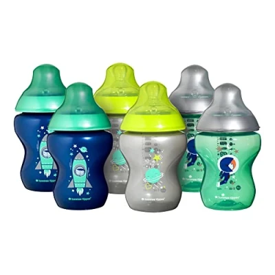 Abbildung von Tommee Tippee 422721 Baby Fläschchen Blau mit Dekorationen 260ml x6 ,