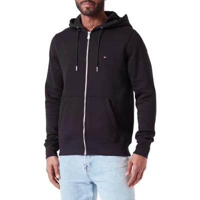 Abbildung von Tommy Hilfiger Classics FLAG Embroidery Sweatjacke, Herren, Größe: Small, Black