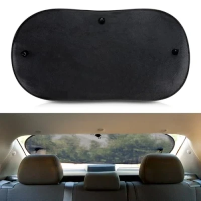Abbildung von +PWR Car Parts Autosonnenschutz, dreilagig, schwarz, mikroperforiert, faltbar, 100 x 50 cm. Schützt den Innenraum des Autos vor Sonneneinstrahlung. Einfache und schnelle Installation. 100% Polyester.