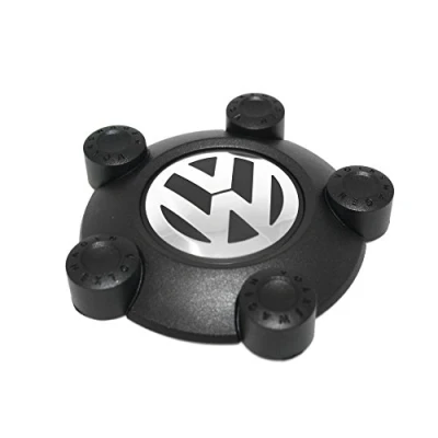 Abbildung von Volkswagen 5N0601169XRW Radzierkappe (1 Stück) Radkappe Zierkappe Stahlfelge, satinschwarz/chromglanz