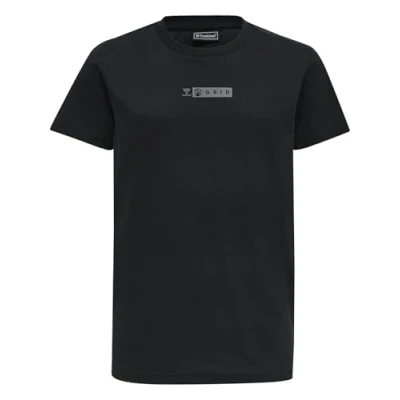 Abbildung von Hummel Hmloffgrid S/S Tshirt print für Kinder, Größe: 116, Jet black forged iron