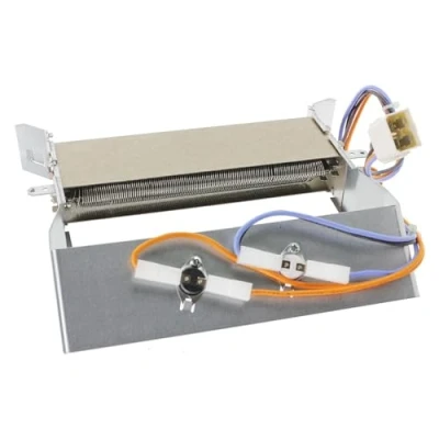 Abbildung von SPARES2GO Heizelement + Thermostate kompatibel mit Hotpoint TCM570 TVM570G TVM570P TCM570G TCM570P TCM580 TCM580G TCM580P Wäschetrockner (2200W)