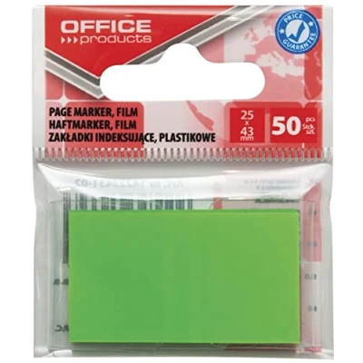 Abbildung von Office Products 14223431 02 Index Haftstreifen Standard Tabs Sticker Lesezeichen/Grün/Mini Haftmarker aus 60 μm PP Folie/ 25x43 mm/ 1x50 Blatt/Textstreifen Beschreibbare