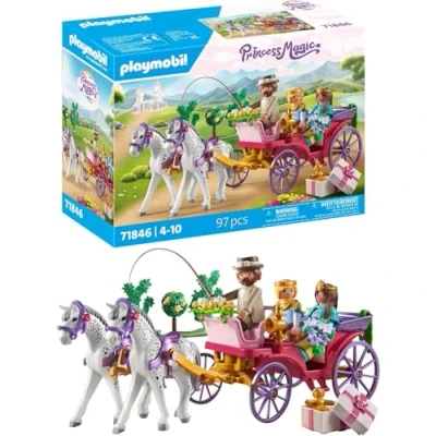 Abbildung von Playmobil® Kutschfahrt mit Prinzessin und Prinz (71846), Playmobil Princess Magic Konstruktions Spielset, (97 St), Made in Europe