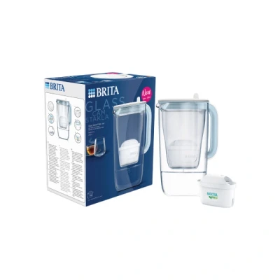 Abbildung von Glas Wasserfilterkanne BRITA LED Maxtra PRO Blue, 2,5 l + Wasserfilter All In 1