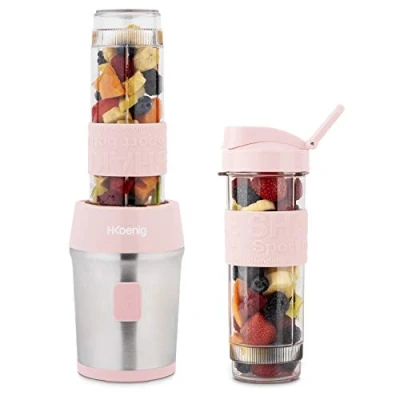 Abbildung von Mini Mixer/Smoothiemaker SMOO12 /kompakt / 570 ml BPA frei leistungsstark 300 W 4 Edelstahlk