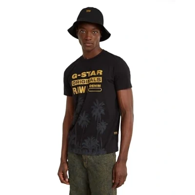 Abbildung von G Star PALM Originals Tshirt print, Herren, Größe: Small, Dk black