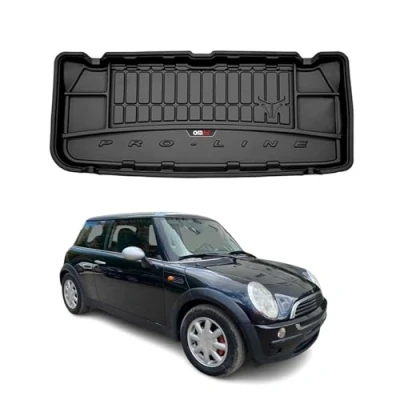 Abbildung von Kofferraumwanne Laderaumwanne kompatibel mit Mini ONE I 2001 2006 OMAC Premium 3D Schwarz
