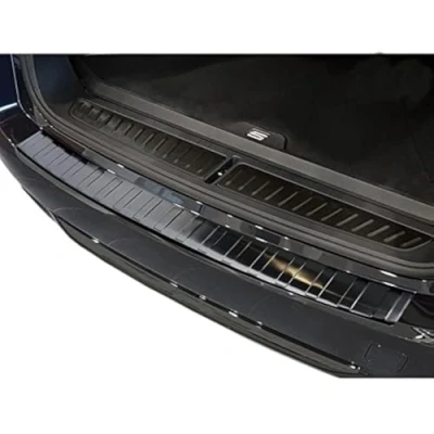 Abbildung von Schwarz Edelstahl Heckstoßstangenschutz kompatibel mit BMW 5er G31 Touring 2017 2020 exkl. M sport &quot;Ribs&quot;