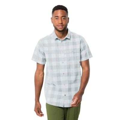 Abbildung von Jack Wolfskin Highlands Hemd, Herren, Größe: Large, Soft blue check