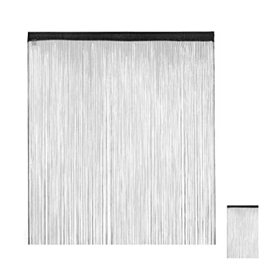 Abbildung von Fadenvorhang schwarz, relaxdays, 1er Pack 145x245cm