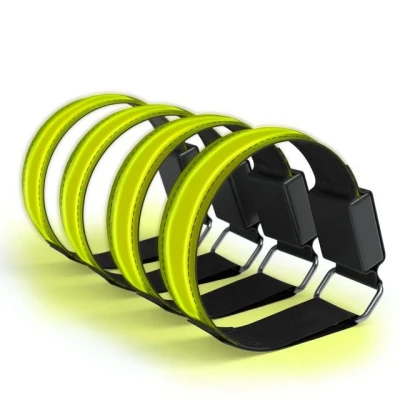Abbildung von EAZY CASE Fahrradreflektor 4er Set Reflektor Flash Armband, Reflektierendes Armband Reflektorbänder Joggen leuchtend Gelb