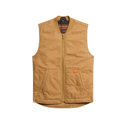 Abbildung von Superdry Surplus Workwear Weste, Herren, Größe: Small, Denim co tobacco brown