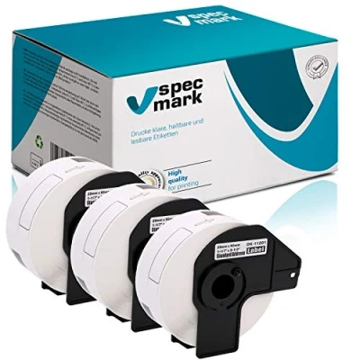Abbildung von specmark 3 Rollen Einzeletiketten kompatibel mit Brother DK 11201 29mm x 90mm 400 Stück Etiketten für allen QL Etikettendruckern 570 700 800