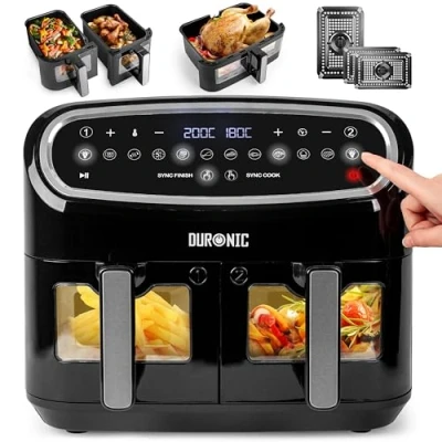 Abbildung von Duronic Heißluftfritteuse AF34 BK Air Fryer, 2400,00 W, Heißluftfritteuse, Fritteuse 10 Liter Volumen, Programme