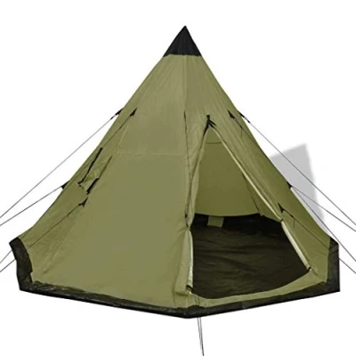Abbildung von vidaXL Indianerzelt 4 Personen Grün Wigwam Familienzelt Camping Gruppenzelt