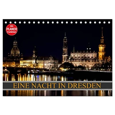 Abbildung von Eine Nacht in Dresden (Tischkalender 2025 DIN A5 quer), CALVENDO Monatskalender