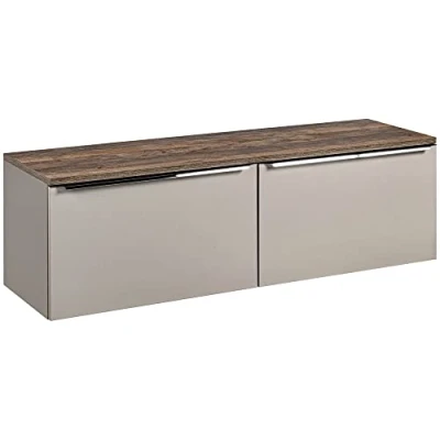 Abbildung von Lomadox Waschbeckenschrank PUEBLA 56 taupe mit Vintage Oak 160,4/48,5/46 cm