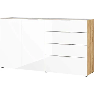 Abbildung von GERMANIA Sideboard &quot;Oakland&quot;, in 2 Breiten, Fronten und Oberboden mit Glasauflage