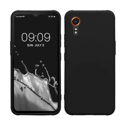 Abbildung von kwmobile Hülle kompatibel mit Samsung Galaxy Xcover7 weiches TPU Silikon Case Cover geeignet für kabelloses Laden Schwarz