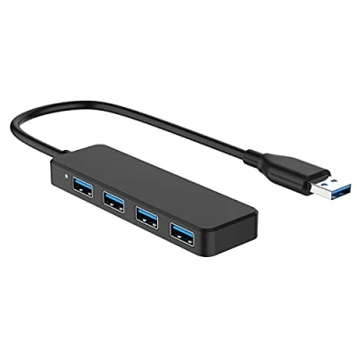 Abbildung von USB Hub, Yizhet 4 Port 3.0 Hub Verteiler, SuperSpeed 5Gbps Datenhub, Erweiterung mit 30cm Kabel, Kompatibel MacBook Air/Pro/Mini, PS4, Laptops und PC, Flash Drives, HDD