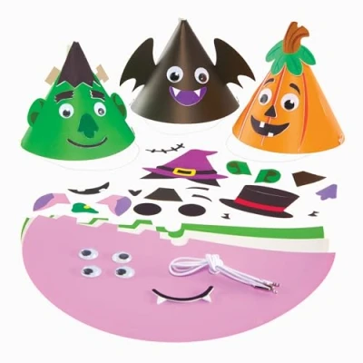 Abbildung von Baker Ross FX696 Halloween Kegelhut Bastelsets Packung mit 6, Partyzubehör für Kinder