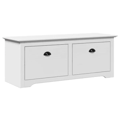 Abbildung von vidaXL Flurbank BODO Weiß 114x40x45 cm, Bank, Truhenbank, Sitzbank, mit Stauraum, Dielenbank, Sitzbank Flurschrank