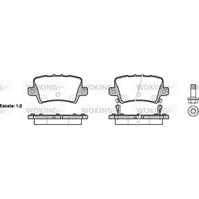 Abbildung von ROADHOUSE 21206.02 Bremsbelagsatz Hinterachse inkl. Verschleißwarnkontakt mit Klebefolie, Schrauben Zubehör HONDA: CIVIC 8 Hatchback, 9