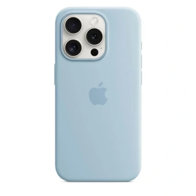 Abbildung von Apple iPhone 15 Pro Silikon Case mit MagSafe Hellblau ​​​​​​​