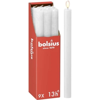 Abbildung von Bolsius Abendkerze Rustiek Cloud White 27 cm 9 Stücke