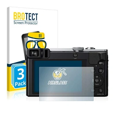 Abbildung von BROTECT Schutzglas für Panasonic Lumix DMC TZ71 (3 Stück) Schutzfolie Panzer Folie Glas [Extrem Kratzfest 9H, Anti Fingerprint, Ultra Transparent]
